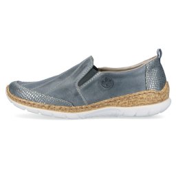 Pantofi dama, Rieker, N4274-12-Albastru, casual, piele naturala, cu talpa joasa, albastru (Marime: 39)