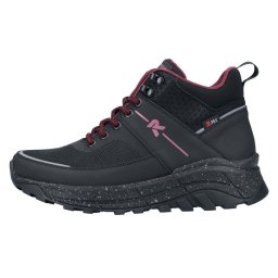 Ghete dama, Rieker, W0061-00-Negru, sport, piele ecologica, impermeabil, cu talpa groasa, negru (Marime: 38)