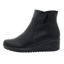 Ghete dama, Nicolis, 157355-Negru, casual, piele naturala, cu talpa groasa, negru (Marime: 38)