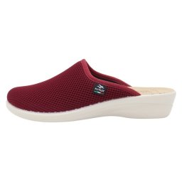 Saboti dama, Fly Flot, T4-368-FE-6014-Bordo, de casa, textil, ortopedici, cu talpa joasa, bordo (Marime: 36)