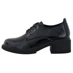 Pantofi dama, Pass Collection, J8B21601-01-L-Negru, casual, piele naturala, cu toc, negru (Marime: 38)