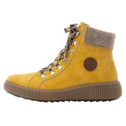 Ghete dama, Rieker, Z6633-68-Galben, casual, piele ecologica, imblanite, cu talpa joasa, galben (Marime: 38)
