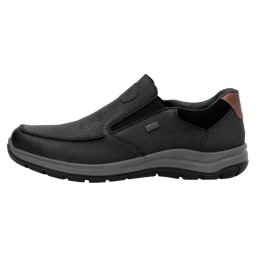 Pantofi barbati, Rieker, 03651-00-Negru, casual, piele naturala, impermeabil, cu talpa joasa, negru (Marime: 42)