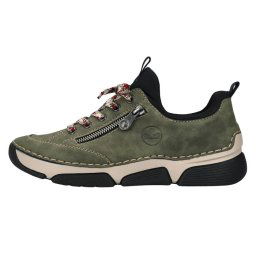 Pantofi dama, Rieker, 45973-54-Verde, casual, piele ecologica, cu talpa joasa, verde (Marime: 41)