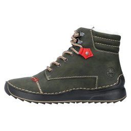Ghete dama, Rieker, 51545-54-Verde, casual, piele ecologica, imblanite, cu talpa joasa, verde (Marime: 37)