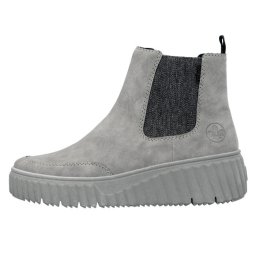 Ghete dama, Rieker, N2553-40-Gri, casual, piele ecologica, cu talpa groasa, gri (Marime: 39)
