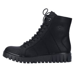 Ghete dama, Rieker, Y3420-00-Negru, casual, piele ecologica, imblanite, cu talpa joasa, negru (Marime: 37)