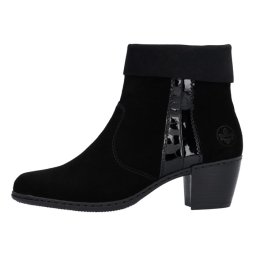 Botine dama, Rieker, Y2152-00-Negru, casual, piele intoarsa, cu toc, negru (Marime: 40)