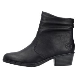 Botine dama, Rieker, 75556-00-Negru, casual, piele ecologica, cu toc, negru (Marime: 40)