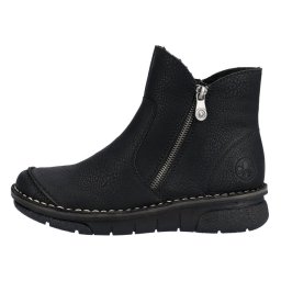Ghete dama, Rieker, 73357-00-Negru, casual, piele ecologica, imblanite, cu talpa joasa, negru (Marime: 37)