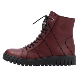 Ghete dama, Rieker, Y3420-36-Bordo, casual, piele ecologica, imblanite, cu talpa joasa, bordo (Marime: 38)