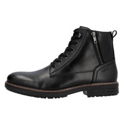 Ghete barbati, Rieker, 33104-00-Negru, casual, piele naturala, imblanite, cu toc, negru (Marime: 44)