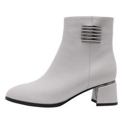 Botine dama, Epica, K3K350033A-50-N-Gri, elegant, piele naturala, cu toc, gri (Marime: 40)