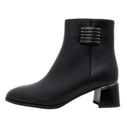 Botine dama, Epica, K3K350033-01-N-Negru, elegant, piele naturala, cu toc, negru (Marime: 39)
