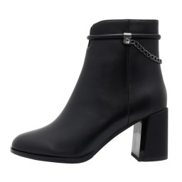 Botine dama, Epica, F6F630035A-01-N-Negru, elegant, piele naturala, cu toc, negru (Marime: 38)