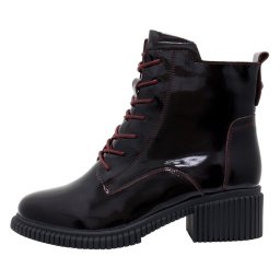 Ghete dama, Pass Collection, J8B21602-23-L-Bordo, casual, piele naturala, cu toc, bordo (Marime: 36)