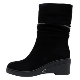 Cizme dama, Epica, JIJI50091-01-I-Negru, elegant, piele intoarsa, scurte, cu platforma, negru (Marime: 38)