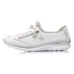 Pantofi dama, Rieker, L32P2-80-Alb, casual, piele ecologica, cu talpa joasa, alb (Marime: 40)