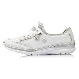 Pantofi dama, Rieker, L32P2-80-Alb, casual, piele ecologica, cu talpa joasa, alb (Marime: 41)