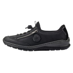 Pantofi dama, Rieker, L3263-00-Negru, casual, piele ecologica, cu talpa joasa, negru (Marime: 36)