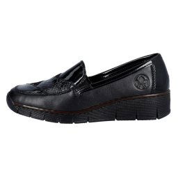 Pantofi dama, Rieker, 53785-00-Negru, casual, piele naturala, cu talpa joasa, negru (Marime: 41)