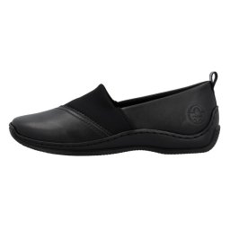 Pantofi dama, Rieker, L1790-00-Negru, casual, piele naturala, cu talpa joasa, negru (Marime: 39)