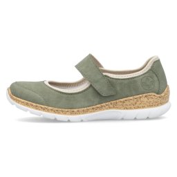 Pantofi dama, Rieker, N42B0-52-Verde, casual, piele ecologica, cu talpa joasa, verde (Marime: 39)