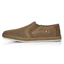 Pantofi barbati, Rieker, B5297-64-Maro, casual, piele naturala, perforati, cu talpa joasa, maro (Marime: 46)