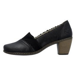 Pantofi dama, Rieker, 40911-00-Negru, casual, piele naturala, cu toc, negru (Marime: 41)