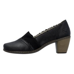 Pantofi dama, Rieker, 40911-00-Negru, casual, piele naturala, cu toc, negru (Marime: 39)