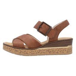 Sandale dama, Rieker, 63795-22-Maro, casual, piele ecologica, cu platforma, maro (Marime: 37)