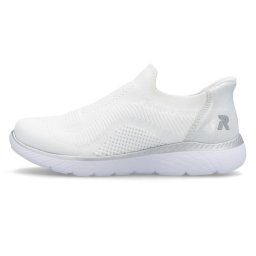 Pantofi dama, Rieker, M5072-80-Alb, sport, textil, cu talpa joasa, alb (Marime: 36)
