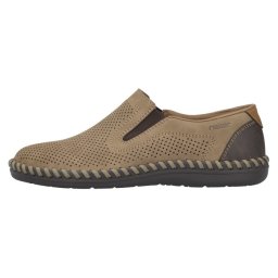 Pantofi barbati, Rieker, B2460-25-Maro, casual, piele naturala, perforati, cu talpa joasa, maro (Marime: 43)