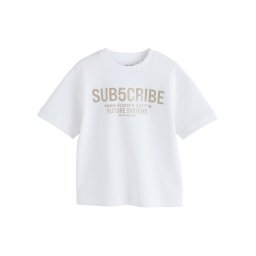 Next Tricou auriu / alb