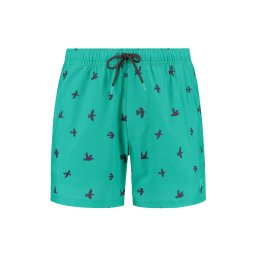 Shiwi Șorturi de baie 'Scott Birds' bleumarin / verde jad