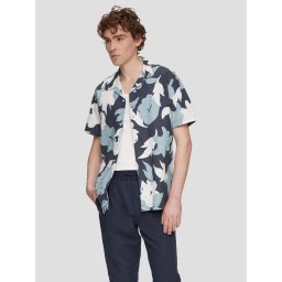 Q/S by s.Oliver Camasa barbati cu maneca scurta, Regular Fit cu imprimeu floral, Alb (SELECTATI MARIMEA: L)
