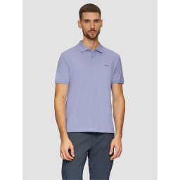 s.Oliver Tricou polo barbati, din bumbac cu croiala Regular Fit, logo, Lila (SELECTATI MARIMEA: S)