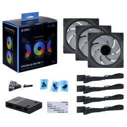 LIAN LI UNI FAN SL-INF 120mm negru 3 bucăţi set control