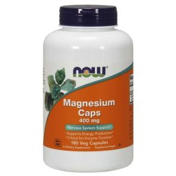 NOW Foods Magneziu 400 mg 180 caps.