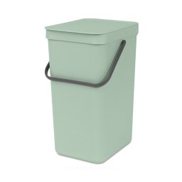 Cos de gunoi colectare selectiva Brabantia Sort&Go 1005517, 16 L, Maner, Montabil pe perete, Verde deschis