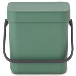Cos de gunoi colectare selectiva BrabantiaSort&Go 1003229, 3 L, Maner, Montabil pe perete, Verde închis