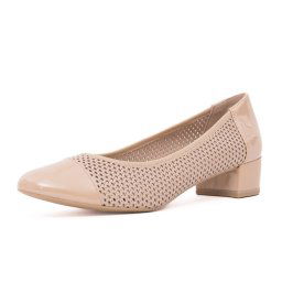 Pantofi dama eleganti din piele naturala, Caprice, 9-22504-44 408 BEIGE COMB, bej