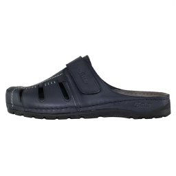 Saboti barbati, Batz, KZ-Negru, casual, piele naturala, perforati, ortopedici, cu talpa groasa, negru (Marime: 44)