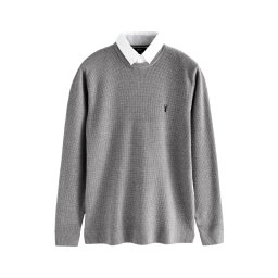 Next Pulover gri deschis / negru / alb