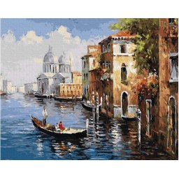 Set pictura pe numere, cu sasiu, Vacanta la Venetia, 40x50 cm