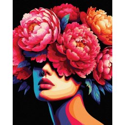 Set pictura pe numere, cu sasiu, Petale catifelate, 40x50 cm
