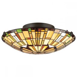 Plafoniera Tiffany Quoizel Reed QZ-REED-F-VB, 2xE27, D42cm, bronz
