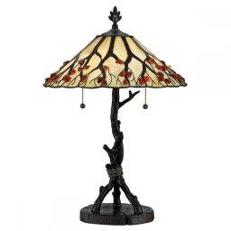 Veioză Tiffany Whispering QZ-WHISPERING-TL-VB, 2xE27, H62,9cm, bronz
