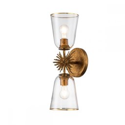 Aplica Staring STARING-2WB-DG-CLEAR, 2xE27, H55,9cm, metal auriu