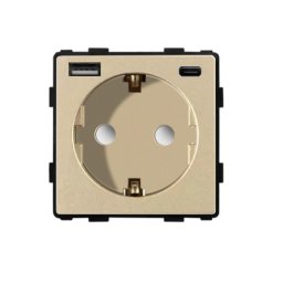 Modul priza Schuko + USB-A + USB-C 20W Fast Charge